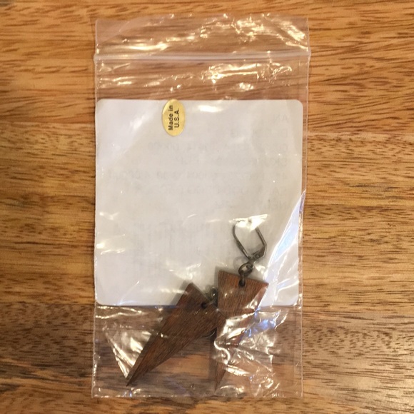 NWT Anthropologie Wood Deco Dagger Earrings - Picture 4 of 5